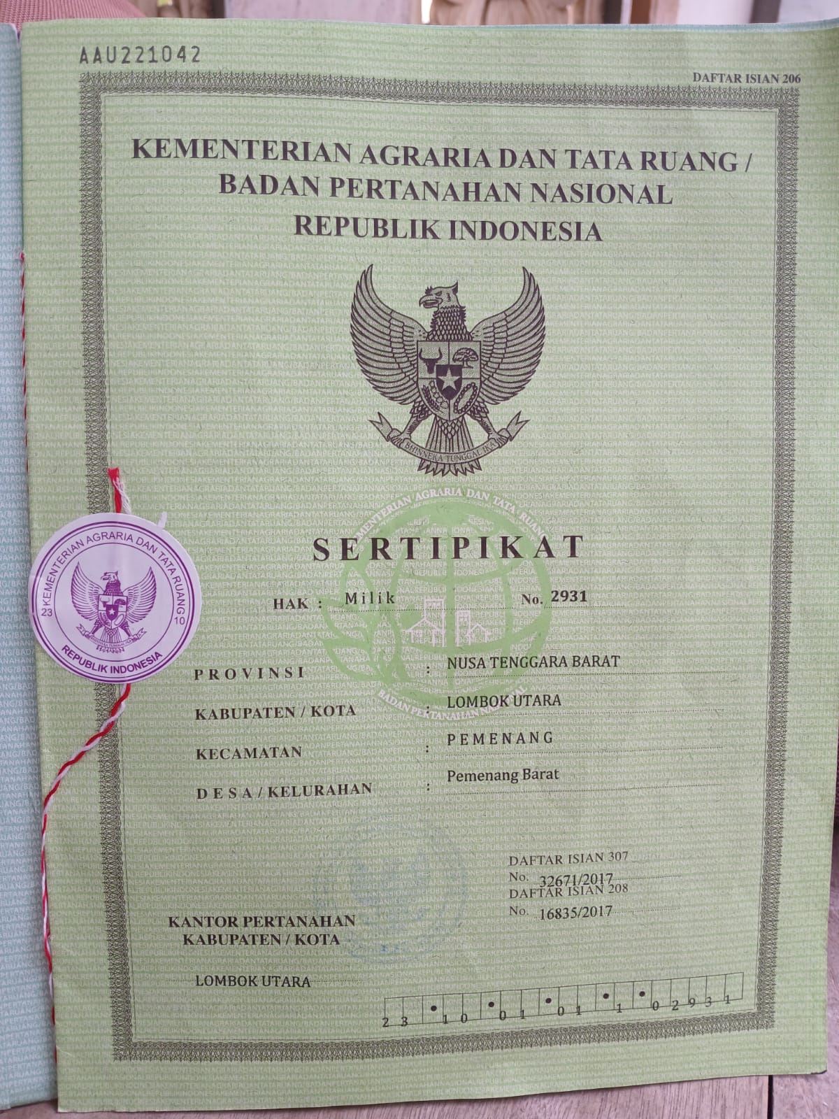 Tanah DiJual > Lokasi Bentek